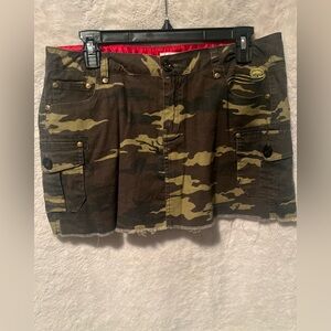Y2K EckoRed Camouflage Cargo Mini Skirt w/ Accent Patches